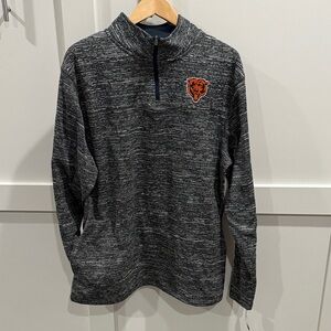 NFL Chicago Bears Gray NFL TEAM APPAREL 1/4 Zip Pullover w LOGO SZ XL